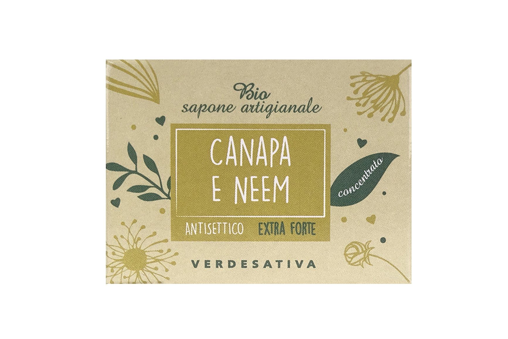 Sapone solido Canapa e Neem - 100% Ecosostenibile - Bongae