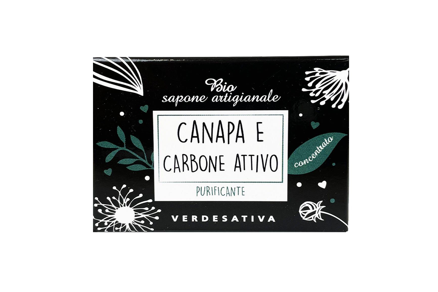 Sapone solido Canapa e Carbone Attivo - 100% Ecosostenibile - Bongae